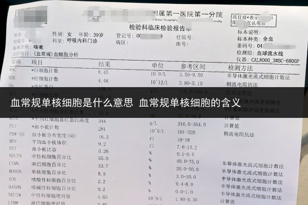 血常規(guī)單核細(xì)胞是什么意思 血常規(guī)單核細(xì)胞的含義